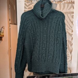 Green Cable Knit Sweater